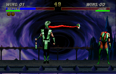 Mortal Kombat 4  Reptile's Head Eat Fatality 